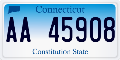 CT license plate AA45908