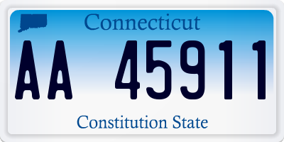 CT license plate AA45911