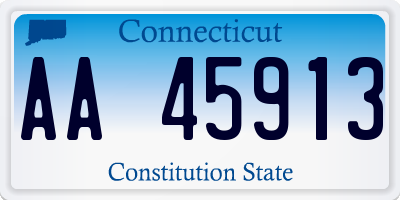 CT license plate AA45913