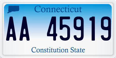 CT license plate AA45919