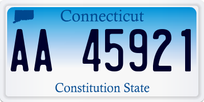 CT license plate AA45921