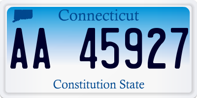 CT license plate AA45927