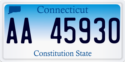 CT license plate AA45930