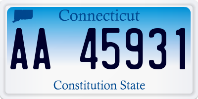 CT license plate AA45931