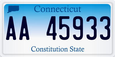 CT license plate AA45933