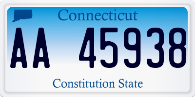 CT license plate AA45938