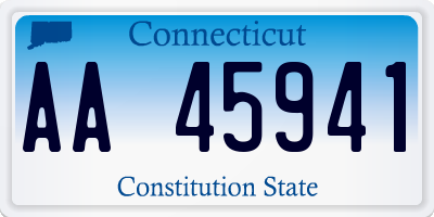 CT license plate AA45941