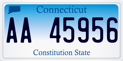 CT license plate AA45956