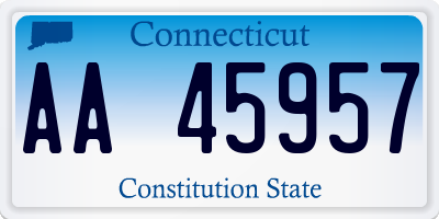 CT license plate AA45957