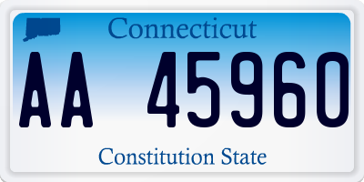 CT license plate AA45960