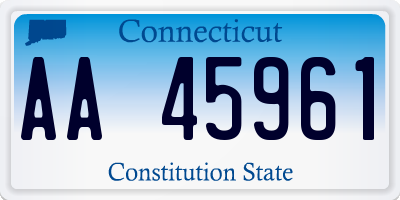 CT license plate AA45961