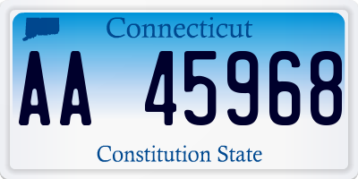 CT license plate AA45968