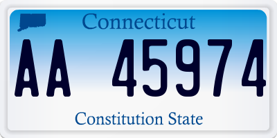 CT license plate AA45974