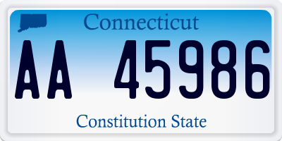 CT license plate AA45986