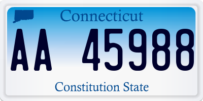CT license plate AA45988