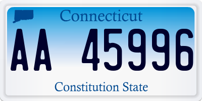 CT license plate AA45996
