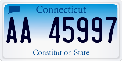 CT license plate AA45997