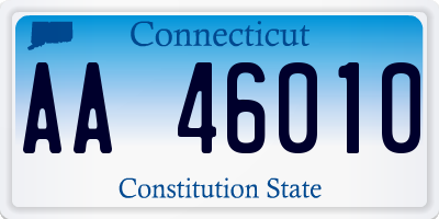 CT license plate AA46010