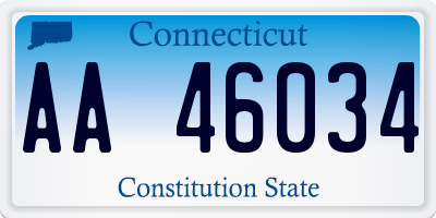 CT license plate AA46034