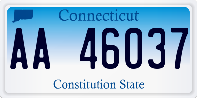 CT license plate AA46037