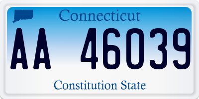 CT license plate AA46039