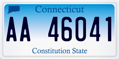 CT license plate AA46041