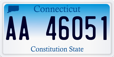 CT license plate AA46051