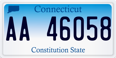 CT license plate AA46058