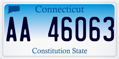CT license plate AA46063