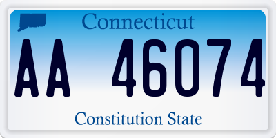 CT license plate AA46074