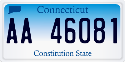 CT license plate AA46081