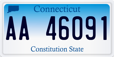 CT license plate AA46091