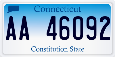 CT license plate AA46092