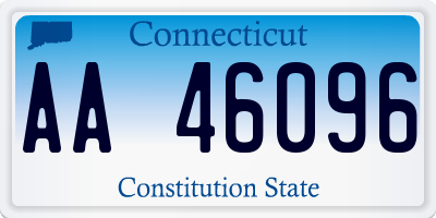 CT license plate AA46096