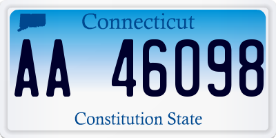 CT license plate AA46098