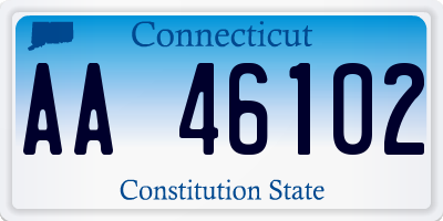 CT license plate AA46102