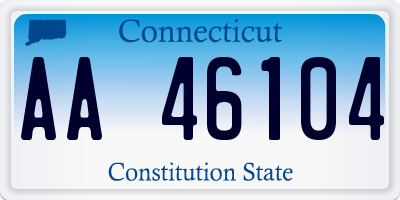 CT license plate AA46104