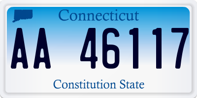 CT license plate AA46117