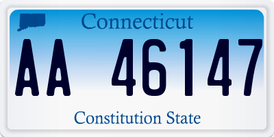 CT license plate AA46147