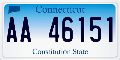 CT license plate AA46151