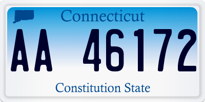 CT license plate AA46172