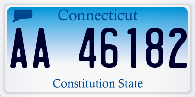 CT license plate AA46182