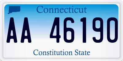 CT license plate AA46190