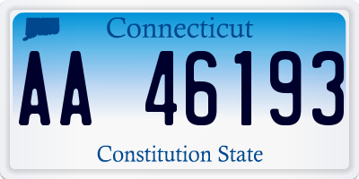 CT license plate AA46193