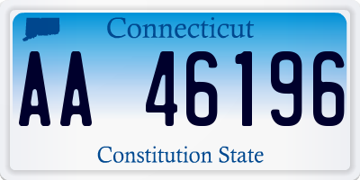 CT license plate AA46196