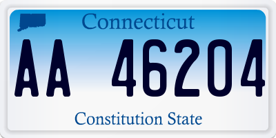 CT license plate AA46204