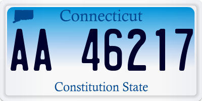 CT license plate AA46217