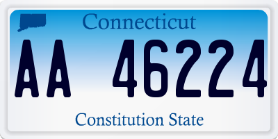 CT license plate AA46224