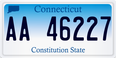 CT license plate AA46227