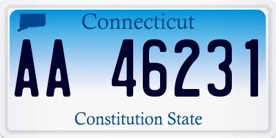 CT license plate AA46231